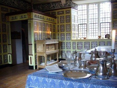 The colourful interior of St Nicholas Priory (the parlour), Exeter. Photography by Graham Tait via Flickr.com